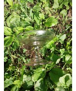 Vintage Pedestal Crystal Etched Candy Dish/Compote Pink Tint EUC - $34.33 CAD