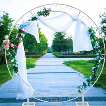 Large Round Backdrop Stand Double Pipe Metal Circle Wedding Balloon Arch... - $138.99