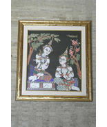 Thailand Silk Painting Mythology 25x25cm (shipped without frame) /3 - €55,67 EUR