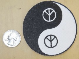 Peace Yin / Yang Sign IRON-ON / SEW-ON Embroidered Patch 3x3 Inch - £3.77 GBP