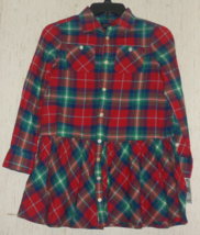 Nwt Girls Polo Ralph Lauren Red Plaid Lightweight Flannel Shirt Dress Size 10 - £22.38 GBP