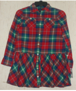 NWT GIRLS POLO RALPH LAUREN RED PLAID LIGHTWEIGHT FLANNEL SHIRT DRESS  S... - $534.27 MXN