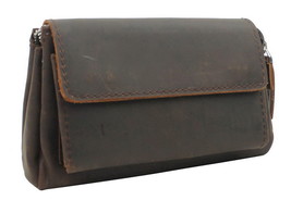 Vagarant Traveler 8.5 in. Cowhide Leather Large Clutch Bag LH01.DB - £54.25 GBP