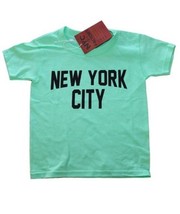 New York City Toddler T-Shirt Screenprinted Mint Green Baby Lennon Tee - £9.42 GBP
