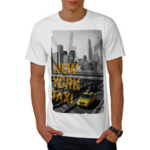 Wellcoda New York USA Taxi Mens T-shirt, Yellow Graphic Design Printed Tee - £14.87 GBP+