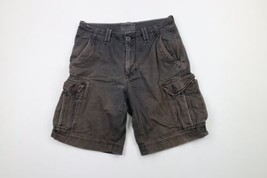 Vtg American Eagle Outfitters Mens 32 Faded Heavyweight Cargo Shorts Gray Cotton - £35.48 GBP