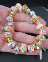 LOADED!! 8&quot; Sterling Silver PANDORA Charm Bracelet MURANO GLASS beads chain - $224.39