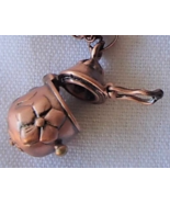 Antique Copper Finish Egg Shape Pendant Prayer Wish Treasure No Chain FR... - £7.96 GBP