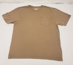 Carhartt T Shirt Loose Fit Short Sleeve Pocket Crewneck Mens Size Large Tan - £7.61 GBP