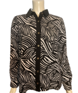 NWT Michael Kors Black and White Long Sleeve Blouse Size Small - $37.99