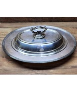 LBS Co Silver Plate Covered Oval Serving Dish With Lid And Ornate Handle... - $16.98