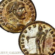 MAXIMINUS II. XF Genius of the People. Silvered Follis Large Roman Empir... - $246.05
