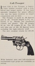 1954 Magazine Photo Colt Trooper Revolvers .22 Cal or .38 Cal for Peace Officers - £7.70 GBP
