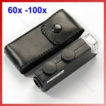 Mini Handheld 60x-100x Pocket Microscope Magnifer Loupe Magnification Pocke - £19.21 GBP