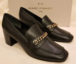 Marc Fisher Hanne Loafers Shoes Size-9.5M Black Leather - £47.18 GBP