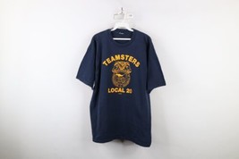 Vintage 90s Mens Large Faded Teamsters Union Local 20 Short Sleeve T-Shirt USA - £31.41 GBP