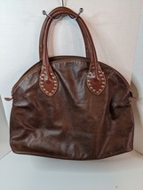 Regina Genuine Leather Women&#39;s Bag Purse Large Brown Made in Italy Brass... - £26.05 GBP