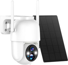 Outdoor Wireless Solar Security Cameras With 2K 3Mp Pan Tilt 355° View, ... - £62.23 GBP