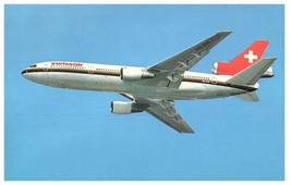 Swissair McDonnell Douglas DC 10 30 airline issued Airplane Postcard - £5.81 GBP