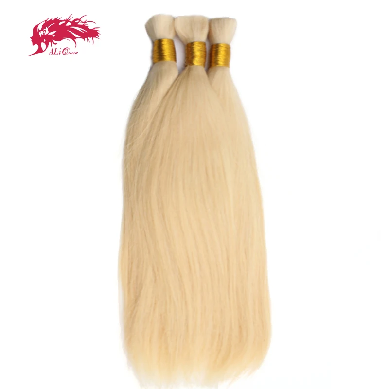 Straight Human Hair 70 cm 200 gram Blonde Bulk Human Hair for Braiding Natural - £133.90 GBP