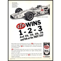 1966 STP Oil Treatment Vintage Print Ad Graham Hill Indy 500 Racecar Wal... - $10.97