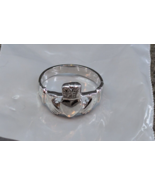 New David Connolly 14k White Gold Traditional Celtic Claddagh Ring - Size 8 - $249.99