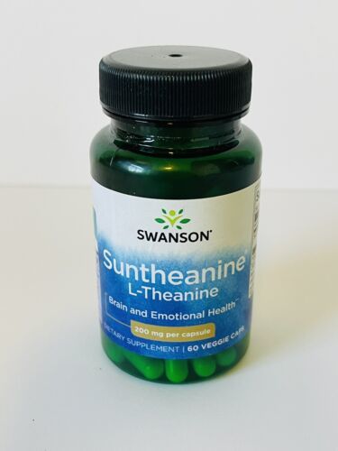 Swanson L-Theanine - Double Strength 200 mg 60 Veggie Capsules Exp 10/2025 - $18.71