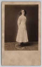 RPPC Edwardian Young Lady Ruth Scott Huge Hair Bow Pretty Dress Postcard Q27 - $9.95