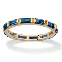 PalmBeach Jewelry Birthstone Gold-Plated Eternity Ring-September-Sapphire - £24.03 GBP