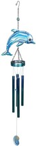 36&quot; Metal Glass Dolphin Wind Chimes Beachcombers Home Decor Turquoise Shell Nwt - £27.81 GBP