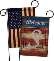 Patriotic S Initial - Impressions Decorative USA Vintage - Applique Garden Flags - £24.49 GBP
