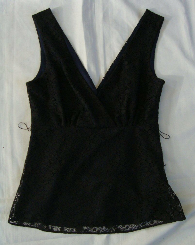 Primary image for H & M black Lace Lined Sexy Sleeveless Top   sz.4  NWOT