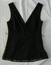 H &amp; M black Lace Lined Sexy Sleeveless Top   sz.4  NWOT - £4.77 GBP