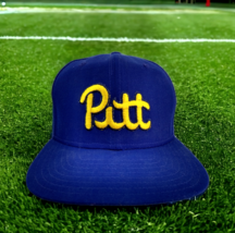 Vtg New Era University of Pittsburgh Pitt Script  Blue Hat  Fitted 7.5 Made USA - £14.54 GBP