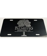 Your Business Logo Engraved Diamond Etched Black Aluminum License Plate ... - £15.64 GBP