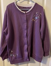 BLAIR Women&#39;s Vintage Purple Button Up Embroidered Jacket Size XL - £15.65 GBP