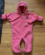 Patagonia Pink Fleece Baby Bunting 60110f4 0-12 lbs SMALL S polyester hooded - £31.63 GBP