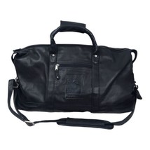 Staples Center Los Angeles Black Soft Leather Duffel Bag Gym Basketball Tote 22&quot; - £147.09 GBP