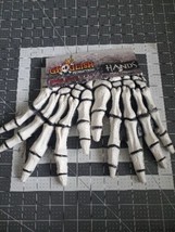 Ghoulish Production White Skeleton Bone Junior Hands Gloves Halloween  Latex  - £15.82 GBP