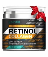 Retinol Cream for Face w/Hyaluronic Acid, Moisturizer Anti Aging Collage... - $27.15 CAD