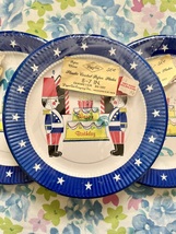 Vintage Paper Art Soldier Plastic Coated Paper Plates 7in Set of 3 New Packages - £11.98 GBP