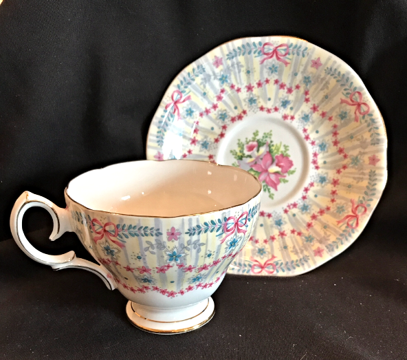 England Queen Anne Bone China Cup  and Saucer, "Bridal Gown"  - $15.00