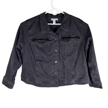 Lane Bryant Denim Jean Jacket 28 Black - £23.09 GBP