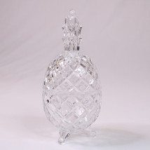 Vintage Footed Crystal Pineapple Candy Trinket Dish Clear Crystal Glass ... - $14.50