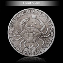 12 Constellations Astrology Commemorative Coin Cancer Souvenir Coin Collection - £7.91 GBP