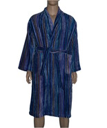 Missoni Home Striped Medium or Large Shawl Collar Bath Robe - Blue - £219.78 GBP