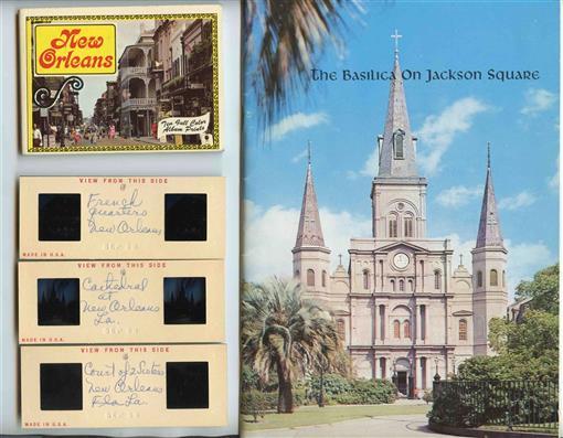 Primary image for The Basilica on Jackson Square Booklet Print Album & 3 Stereo Slides New Orleans