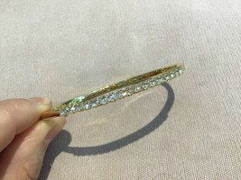 3.0 Carat Diamond Brilliant Round Cut Bangle Bracelet 7.5 Inch Gold Plated - £96.57 GBP