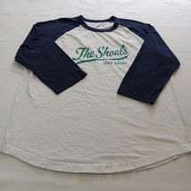 Sport-Tek THE SHOALS LIVE LOCAL Men&#39;s White &amp; Blue 3/4 Raglan Sleeve T-S... - $191.28 MXN