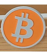 Cryptocurrency Bitcoin Lapel Hat Pin Button 1&quot; ORANGE Crypto Coin BTC Pi... - €17,26 EUR